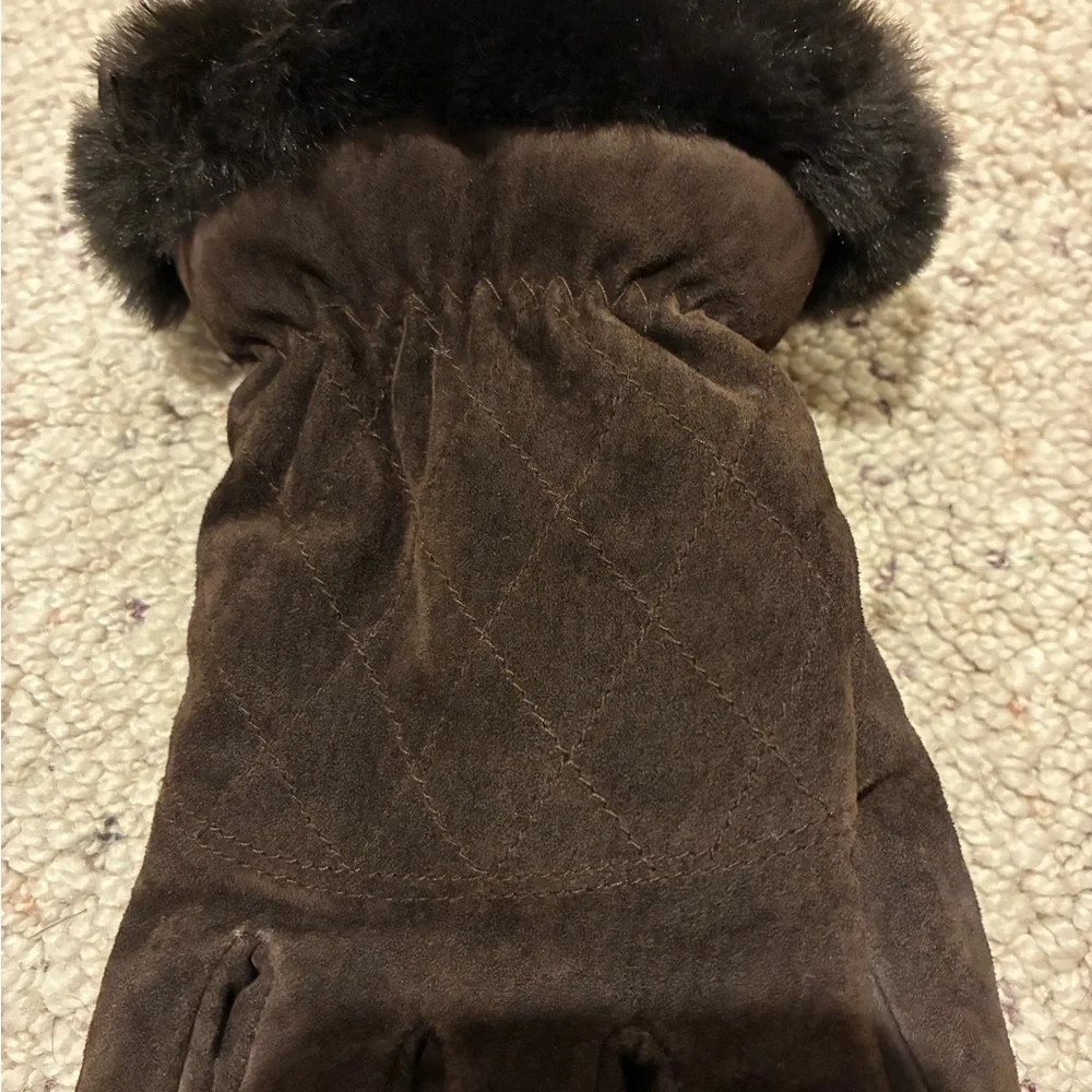 Wilsons Leather Kids/Women’s Brown gloves with Plush Trim